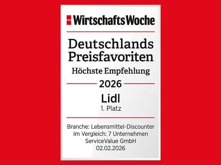 Lidl baut Spitzenposition als "Deutschlands Preisfavorit" weiter aus