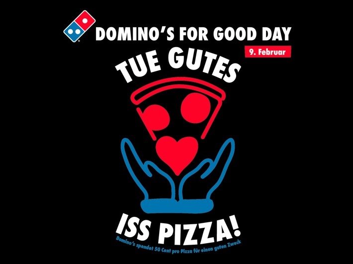 Tue Gutes - Iss Pizza! Domino's macht den internationalen Tag der Pizza am 9. Februar ab sofort zum "Domino's for Good Day" und spendet 50 Cent für jede an diesem Tag in Deutschland verkaufte Pizza für den guten Zweck. / Weiterer Text über ots und www.presseportal.de/nr/82122 / Die Verwendung dieses Bildes für redaktionelle Zwecke ist unter Beachtung aller mitgeteilten Nutzungsbedingungen zulässig und dann auch honorarfrei. Veröffentlichung ausschließlich mit Bildrechte-Hinweis.