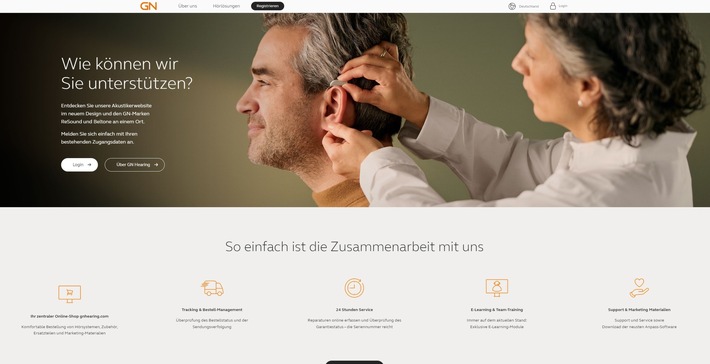 Neue Akustiker-Website von GN Hearing: gnhearing.com mit bewährten und neuen digitalen Services für alle Partner von ReSound und Beltone