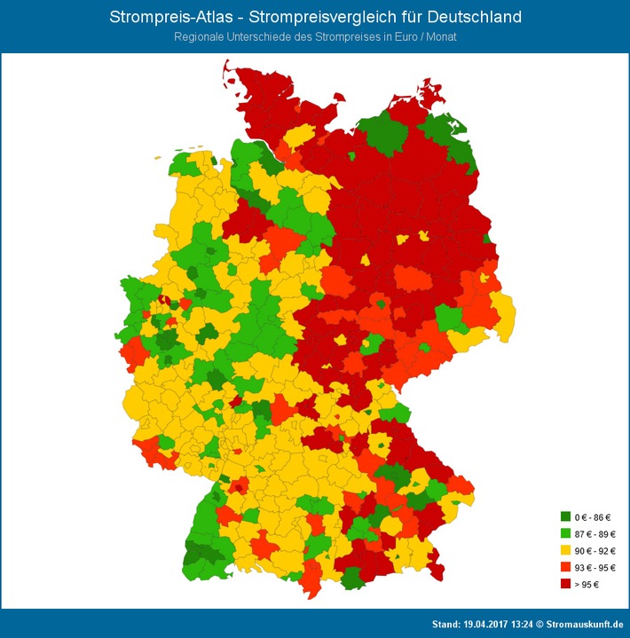 Studie &quot;Strompreise in Deutschland&quot; / Vergleichende Analyse der Strompreise für 1437 Städte in Deutschland