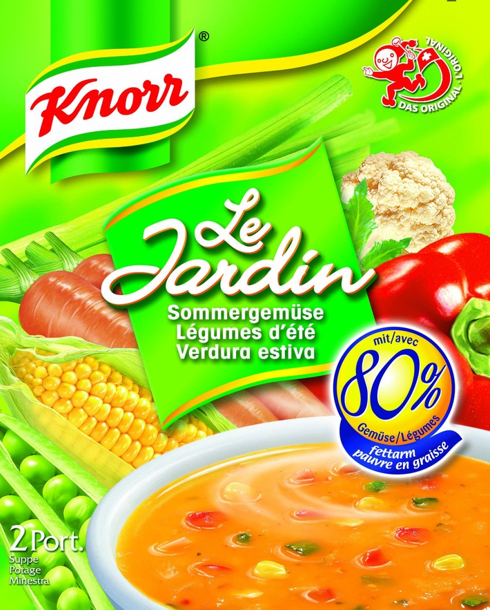Les soupes nous maintiennent en forme et sont faciles à préparer avec KNORR "Le Jardin"
