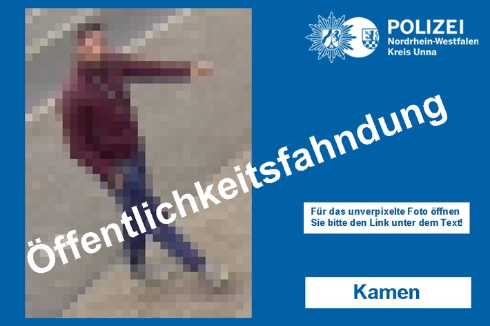 POL-UN: Kamen - Öffentlichkeitsfahndung nach Diebstahl aus PKW
- Wer kennt den unbekannten Mann?