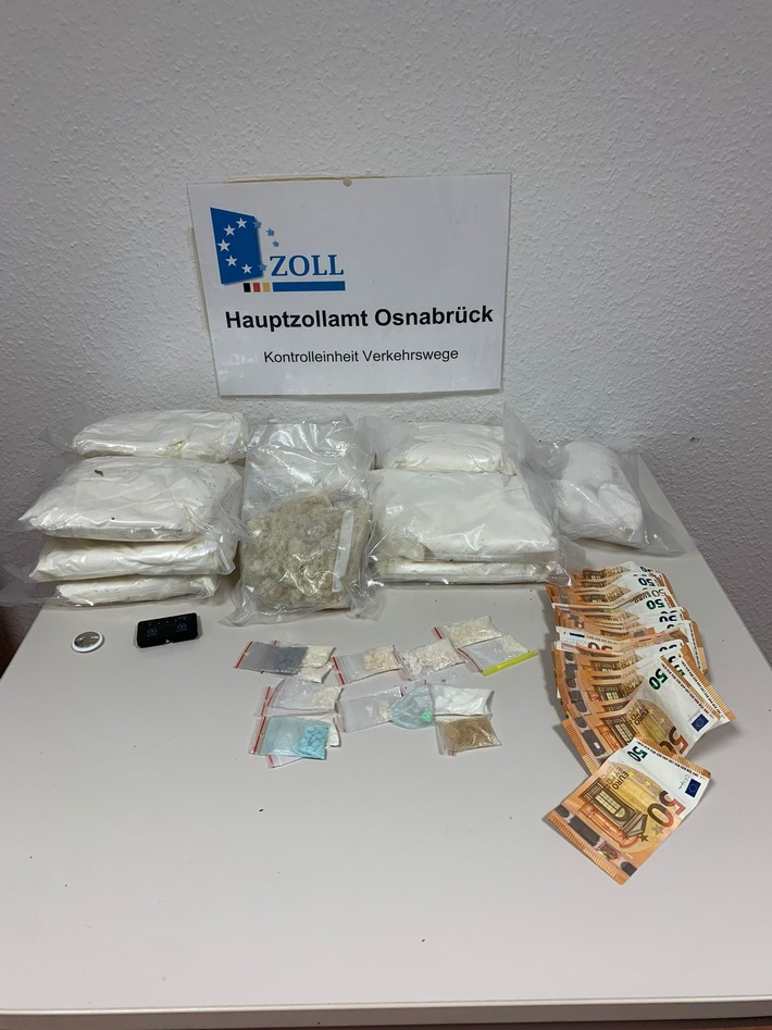 HZA-OS: Spürhund Cracker hatte den richtigen Riecher; Osnabrücker Zoll stellt Drogen im Wert von rund 120.000 Euro sicher