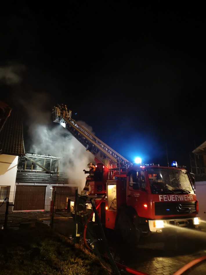 KFV Sigmaringen: Gebäudebrand in Krauchenwies / Feuerwehr verhindert schlimmeres