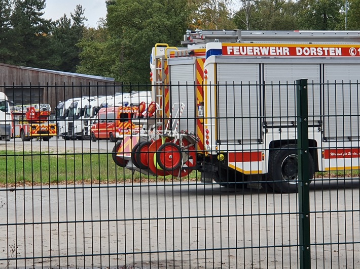 FW-Dorsten: +++ Rauchentwicklung aus einem Gebäude mit Hackschnitzelanlage +++