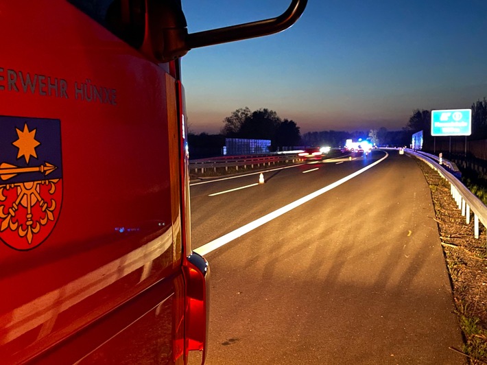 FW Hünxe: Unterstützung für den Rettungsdienst auf der BAB 3