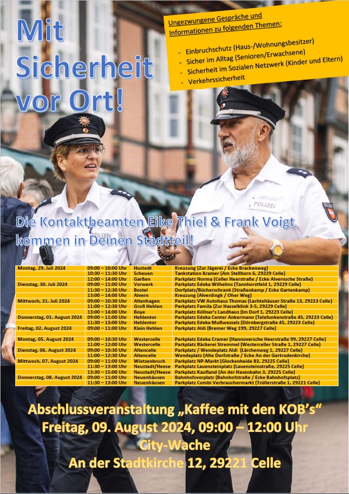 POL-CE: "Mit Sicherheit vor Ort" - Die Kontaktbeamten Eike Thiel und Frank Voigt kommen in Deinen Stadtteil