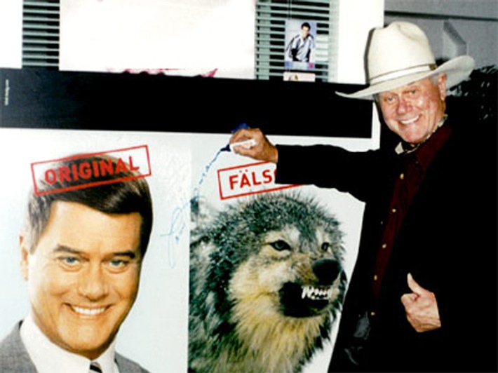 Signiertes Superposter von "Dallas"-Star Larry Hagman