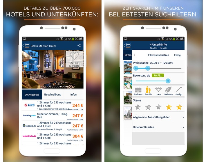 Die neue idealo Hotel App für Android: Geprüfte Unterkünfte weltweit buchen