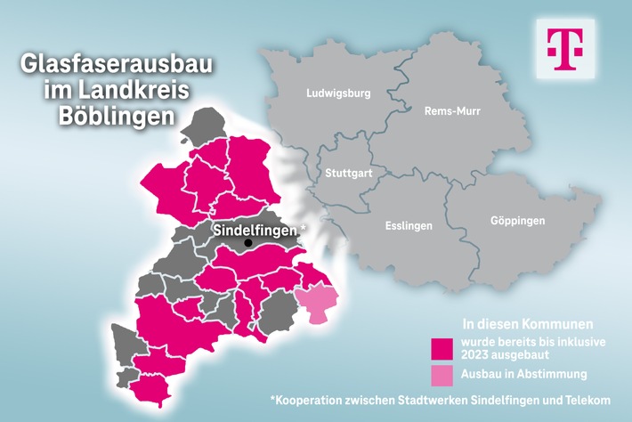 Telekom hält Tempo beim Glasfaserausbau im Landkreis Böblingen hoch