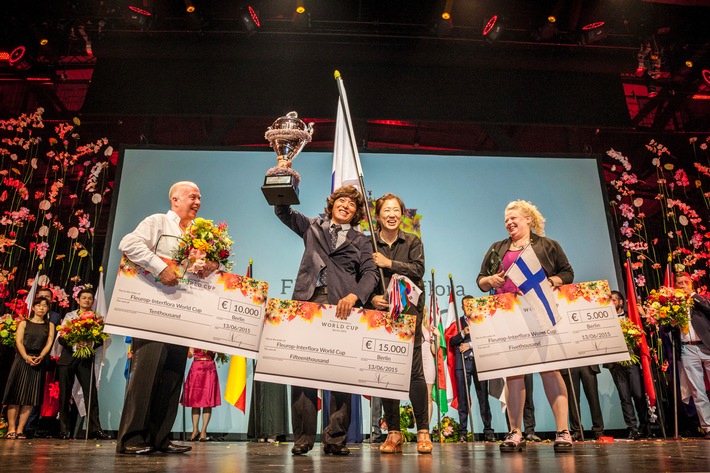 Alex Choi aus Südkorea gewinnt die Weltmeisterschaft der Floristen in Berlin