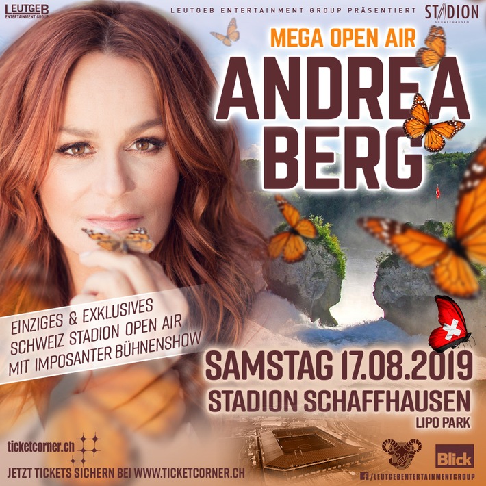 SCHLAGERKÖNIGIN ANDREA BERG 17. August 2019 - Erstes Stadionkonzert in Schaffhausen MEGA-OPEN-AIR