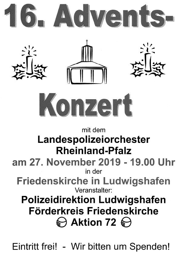 POL-PPRP: Adventskonzert in der Friedenskirche