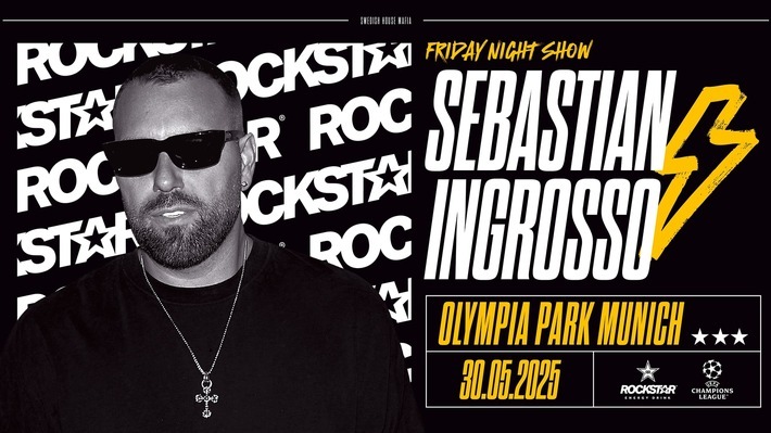 Wenn München Ende Mai zum Schauplatz des UEFA Champions League Finales wird, sorgt Rockstar für das musikalische Highlight am Vorabend. Kein Geringerer als Sebastian Ingrosso, Weltstar und Mitglied der Swedish-House-Mafia, wird die Friday Night Show im Rahmen des offiziellen UEFA Champions Festival 2025 anführen. / Weiterer Text über ots und www.presseportal.de/nr/58045 / Die Verwendung dieses Bildes für redaktionelle Zwecke ist unter Beachtung aller mitgeteilten Nutzungsbedingungen zulässig und dann auch honorarfrei. Veröffentlichung ausschließlich mit Bildrechte-Hinweis.