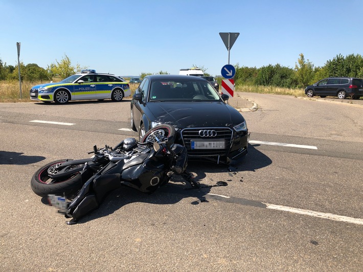 POL-PDLD: Offenbach - Motorradfahrer bei Unfall leicht verletzt