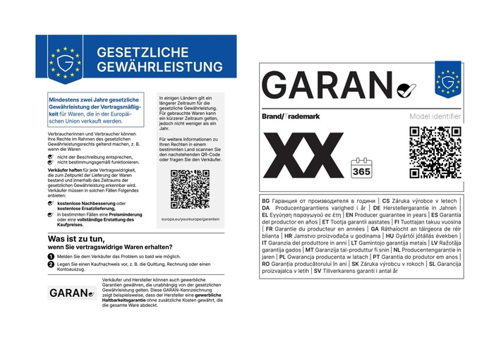 Neues EU-Gewährleistungslabel: Verbraucherrechte ab 27. September auf einen Blick