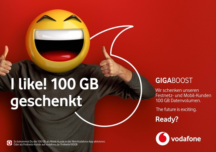 GigaBoost, die Zweite: Vodafone schenkt Kunden 100 GB Datenvolumen