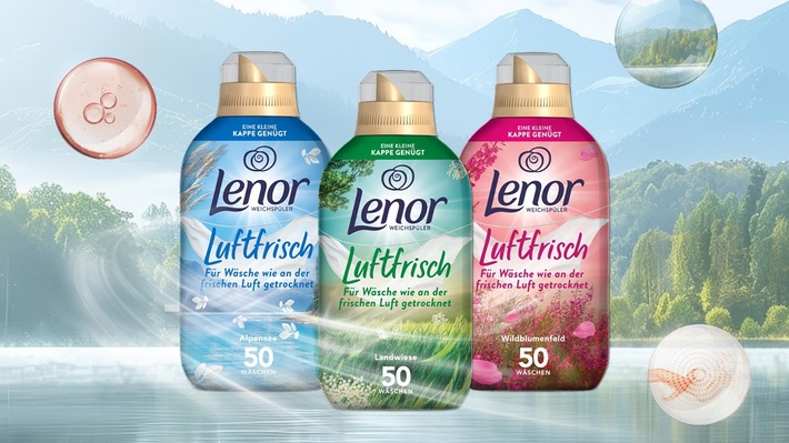 Wie an der frischen Luft getrocknet: Lenor präsentiert neues innovatives Weichspüler-Konzentrat in drei dezenten Düften