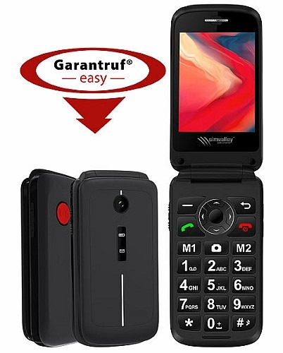 Klapphandy mit Notruf-Funktion und Extras: simvalley MOBILE 4G-Senioren-Klapphandy XL-970 mit 2,8"-Farbdisplay, Garantruf Easy, BT 5.0