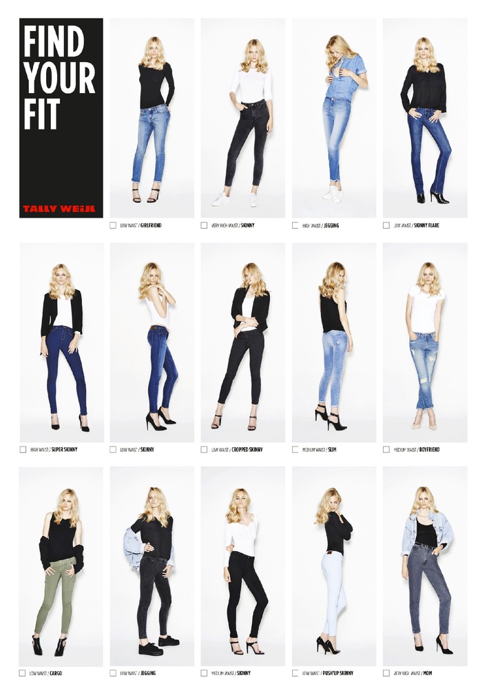 Nadine Strittmatter neues Kampagnengesicht für TALLY WEiJL /
Find your fit: TALLY WEiJL launcht Denim Fit Guide (BILD)