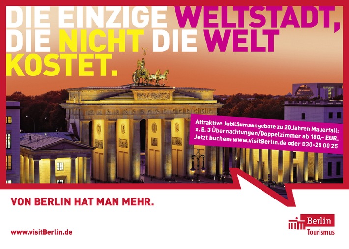 Von Berlin hat man mehr! (mit Bild) / Berlin Tourismus Marketing GmbH wirbt mit neuen Berlin-Motiven