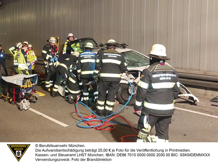 FW-M: Verkehrsunfall am Tunnelausgang (Bogenhausen)