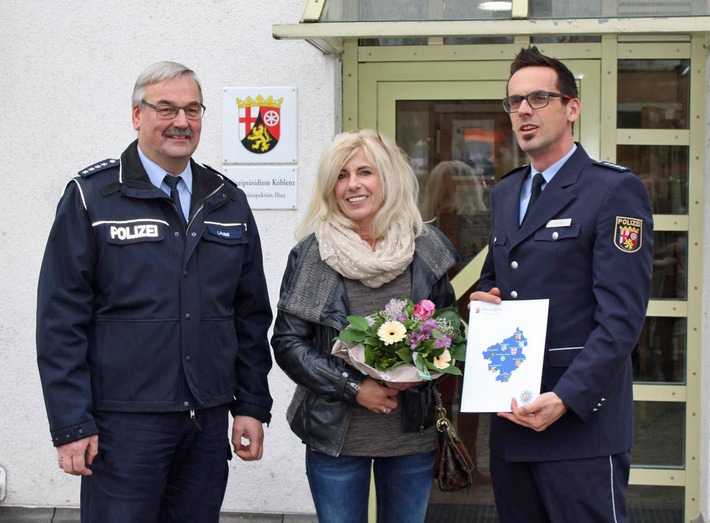POL-PPKO: Mutige Bürgerin aus Diez von der Polizei geehrt