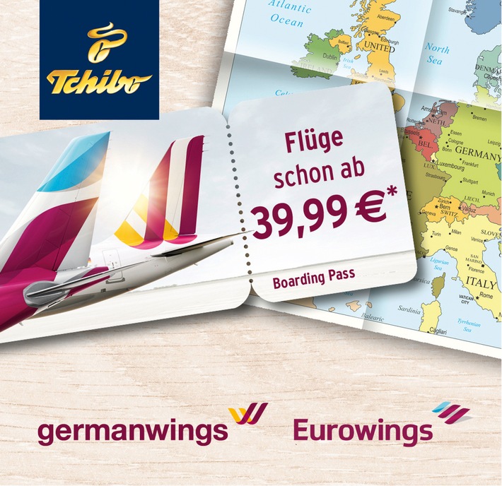 Europa entdecken ab 39,99 Euro: Tchibo-Kunden heben ab mit Germanwings/Eurowings