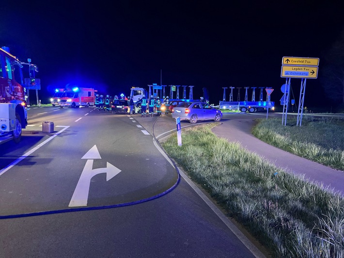 POL-COE: Rosendahl-Osterwick, L555, Midlich, Sunderstiege/Vier Verletzte bei Verkehrsunfall