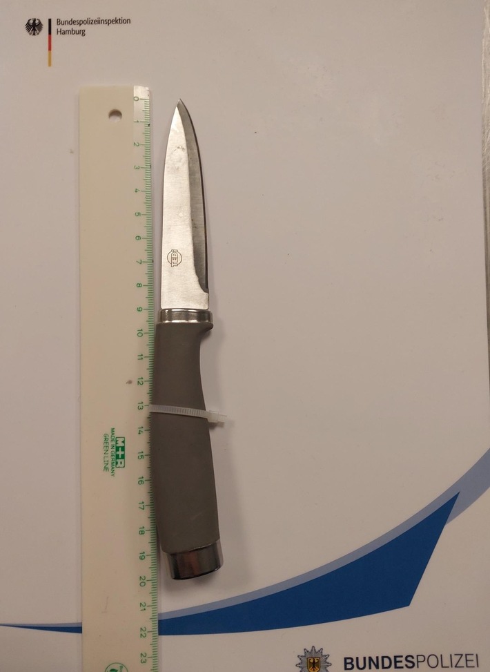 BPOL-HH: Hauptbahnhof: Reisekoffer sorgte für Einsatzmaßnahmen der Bundespolizei - Sicherstellung eines Messers