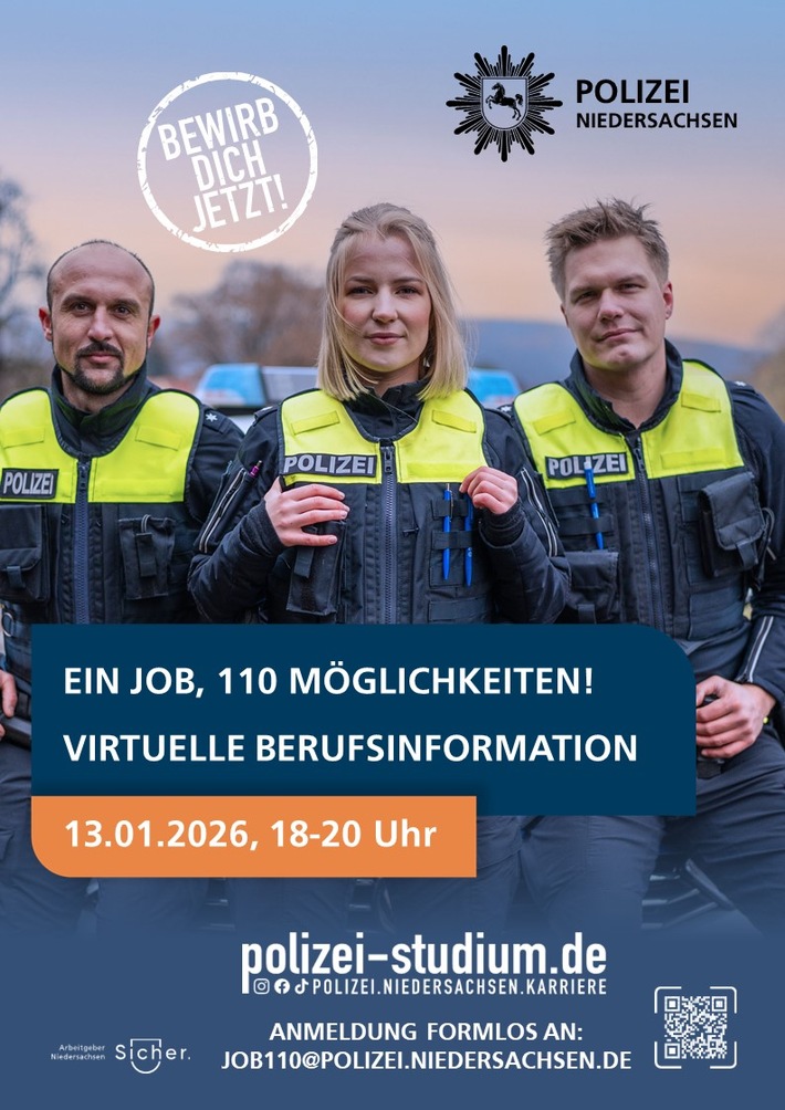 POL-ROW: Nachwuchswerbung: Ein Job, 110 Möglichkeiten! Polizei Niedersachsen lädt zur virtuellen Berufsinformation ein