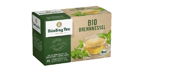 Das J. Bünting Teehandelshaus GmbH &amp; Comp. ruft das Produkt Bio Brennnessel 20 x 2g zurück