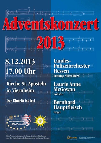 POL-DA: Viernheim: Polizei lädt zum Adventskonzert in St. Aposteln ein