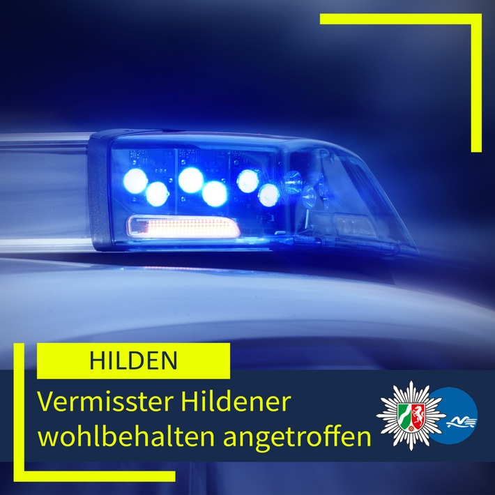 POL-ME: Vermisster Hildener wohlbehalten angetroffen - 2510045