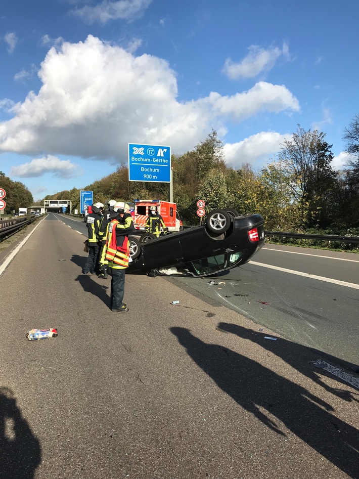 FW-BO: Verkehrsunfall auf der BAB 43 in Bochum-Laer