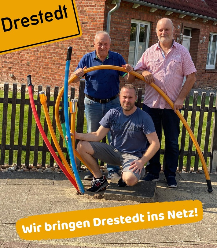 Auftakt des Glasfaserausbaus mit PREMIUM-NETZ für Drestedt und Kakenstorf (Samtgemeinde Tostedt, Nds.).