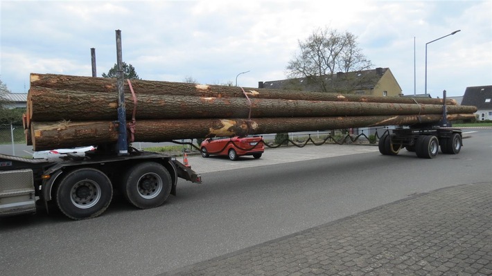 POL-PPTR: Schon wieder - Polizei stoppt erneut überladenen Holztransport auf der A 60