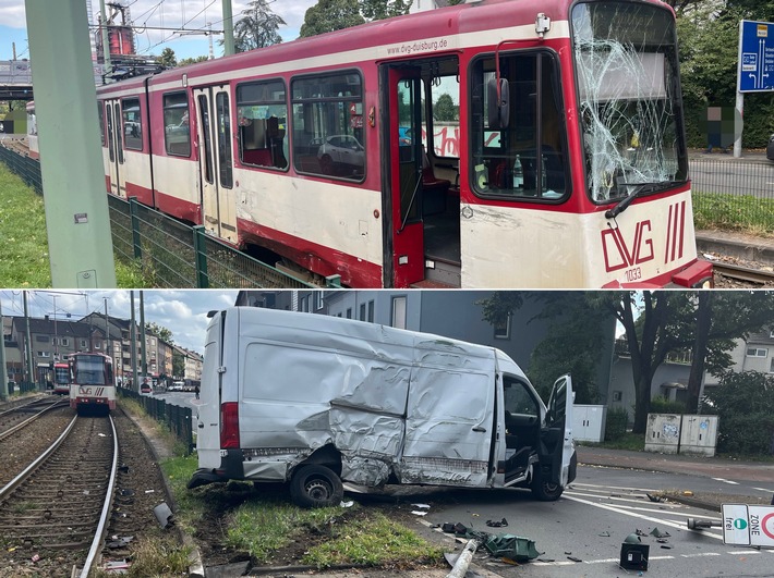 POL-DU: Beeck: Transporter kollidiert mit Straßenbahn - mehrere Verletzte