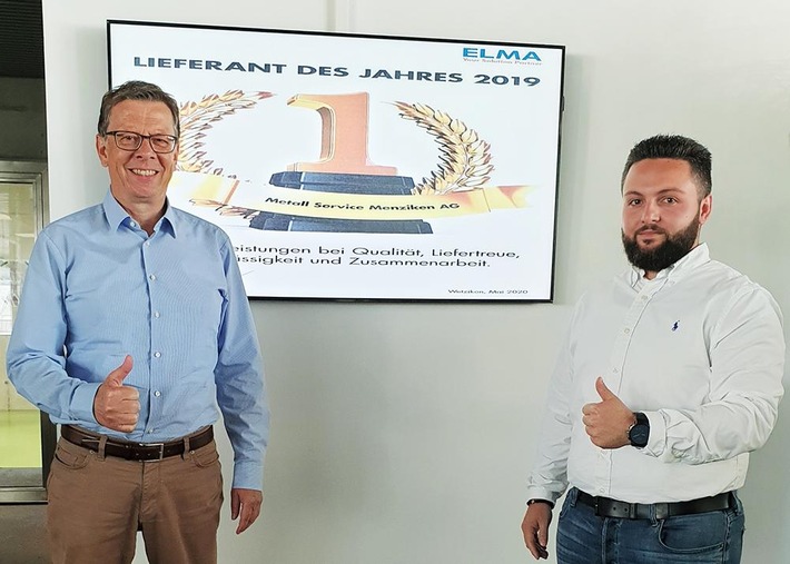 Die Elma Electronic AG wählt Metall Service Menziken zum Lieferanten des Jahres 2019