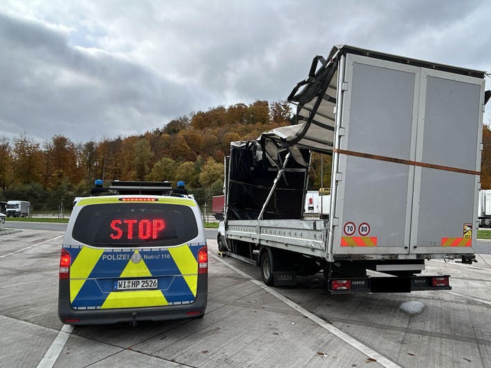 POL-OH: Kontrollschwerpunkt Verkehrssicherheit - Unfallbeschädigter Lkw angetroffen - Weiterfahrt untersagt