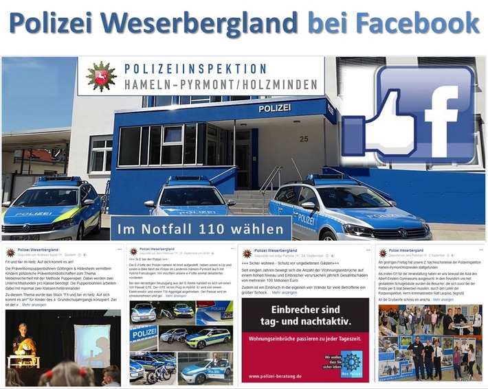 POL-HM: Eure Polizei im Weserbergland auch bei Facebook