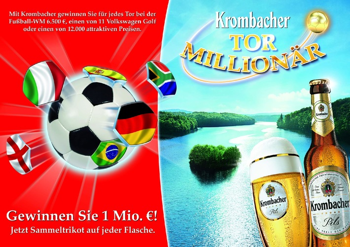 Krombacher Tor-Millionär mit Neuauflage im WM-Jahr / Eine Million Euro als Hauptgewinn garantiert (mit Bild)