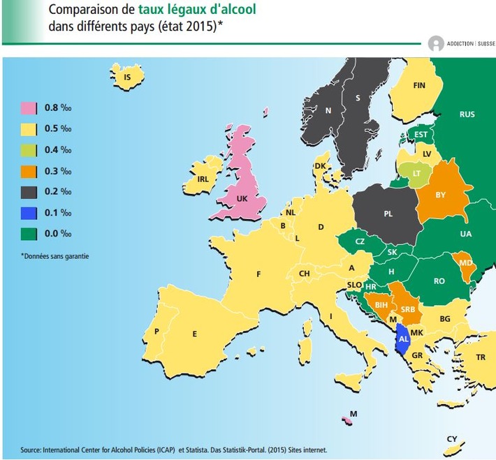 Dipendenze Svizzera
Tassi di alcolemia in Europa: meglio conoscerli!