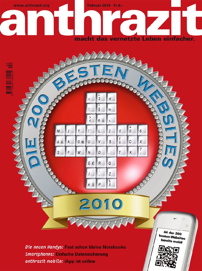 anthrazit: Die 200 besten Websites der Schweiz 2010