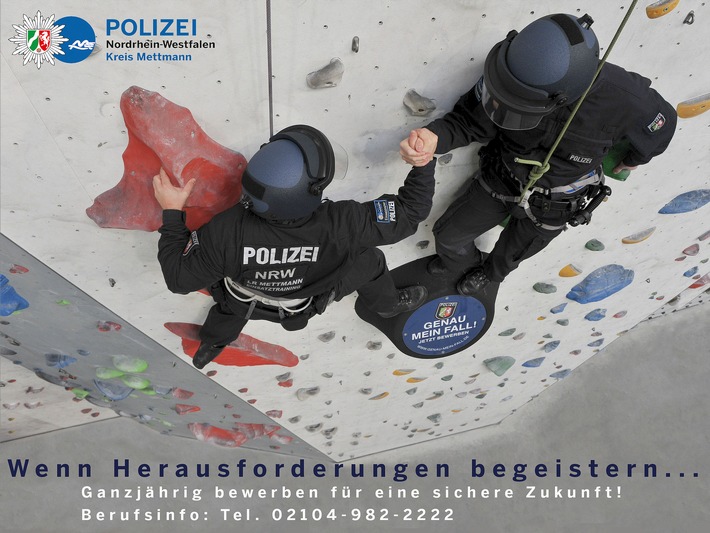 POL-ME: Innovative Polizei-Personalwerbung gibt Info und &quot;Halt&quot; - Kreis Mettmann - 1903072