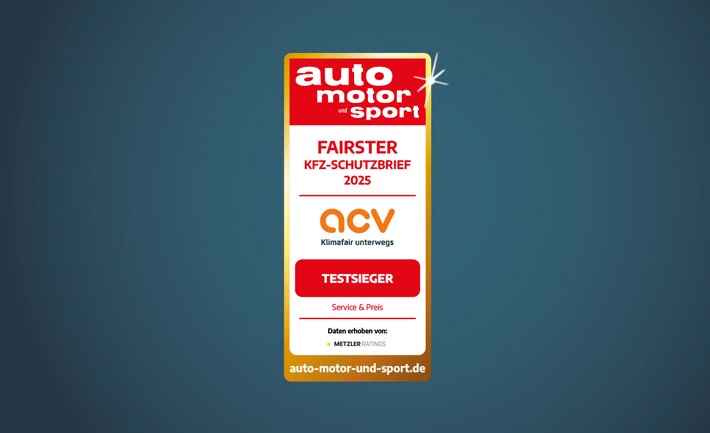ACV ist Testsieger im Kfz-Schutzbrief-Vergleich der Fachzeitschrift auto motor und sport