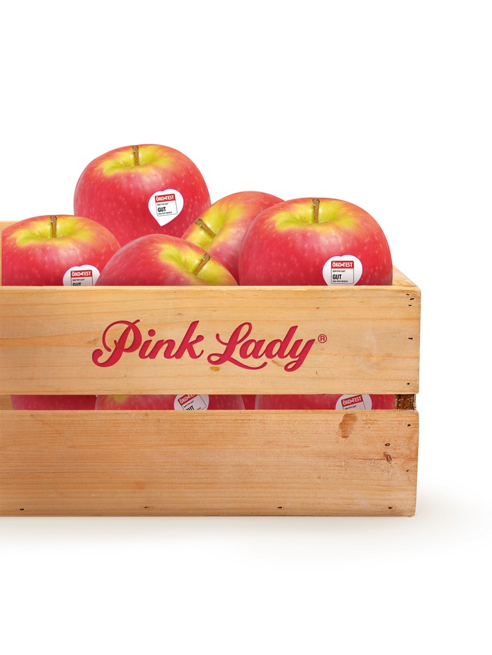 Pink Lady-Äpfel aus neuer Ernte jetzt im Handel / Das Öko-Test Label &quot;gut&quot; gibt Verbrauchern Sicherheit bei der Auswahl ihres Apfels