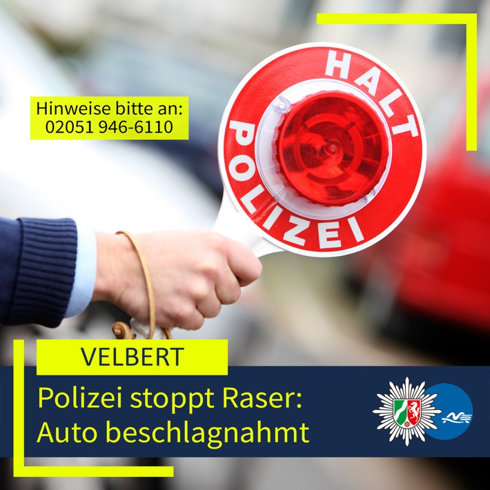 POL-ME: Polizei stellt mutmaßlichen Raser: Auto beschlagnahmt - 2603027