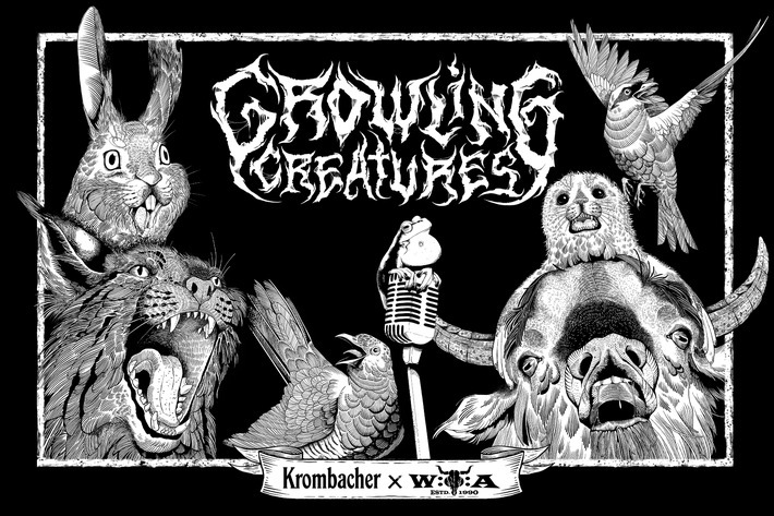 Präsentiert von Krombacher und dem Wacken Open Air sind die Growling Creatures die erste Metal-Band, die aus bedrohten Tierarten besteht / Weiterer Text über ots und www.presseportal.de/nr/42000 / Die Verwendung dieses Bildes ist für redaktionelle Zwecke unter Beachtung ggf. genannter Nutzungsbedingungen honorarfrei. Veröffentlichung bitte mit Bildrechte-Hinweis.