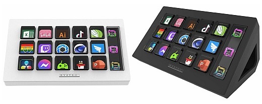 Mit einem Knopfdruck zur Anwendung: ​Xystec Stream-Controller mit 15 LCD-Display-Tasten, Office &amp; Gaming, schwarz und weiß